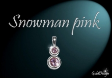 Snowman pink - přívěsek rhodium